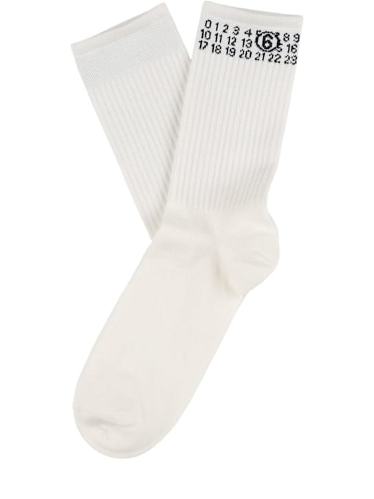 MM6 Maison Margiela - Logo提花混棉袜子