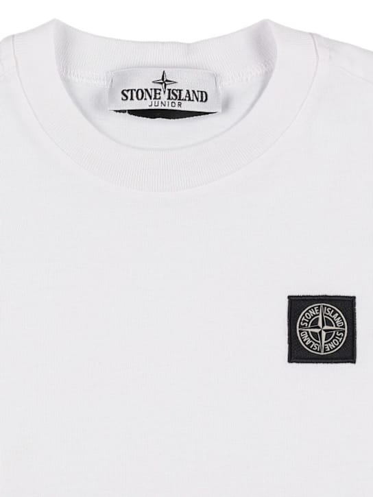 Stone Island Junior - Logo棉质平纹针织T恤