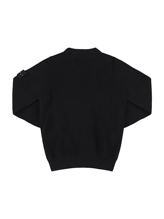 Stone Island Junior: Maglia girocollo in cotone a coste