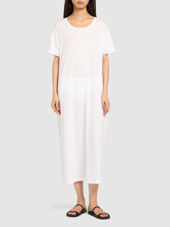 The Row: Abito midi in cotone a maniche corte