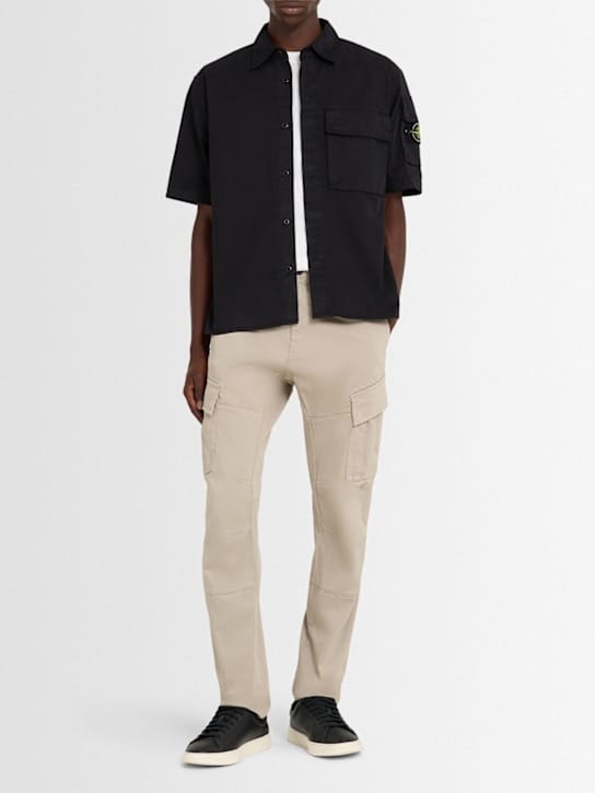 Stone Island: 弹性棉斜纹衬衫