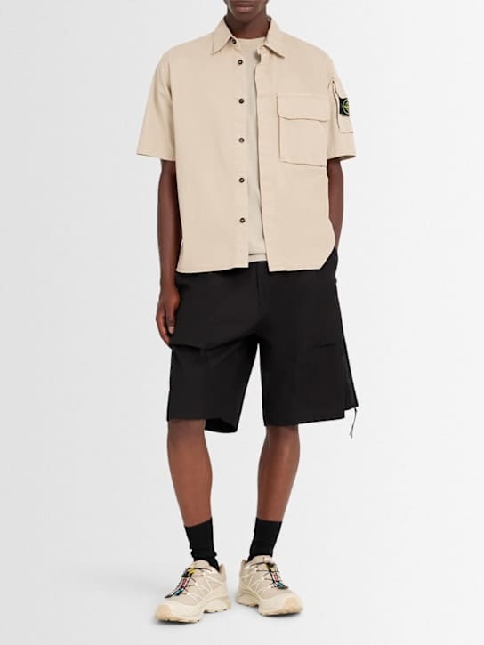 Stone Island - 弹力棉斜纹衬衫