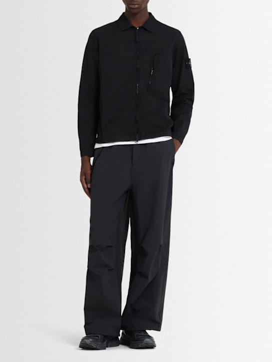 Stone Island - 弹性棉斜纹衬衫
