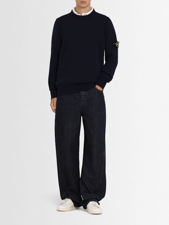 Stone Island - 带补丁的圆领毛衣