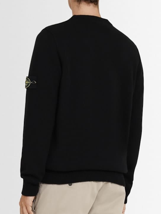 Stone Island: 带标志的圆领套头衫