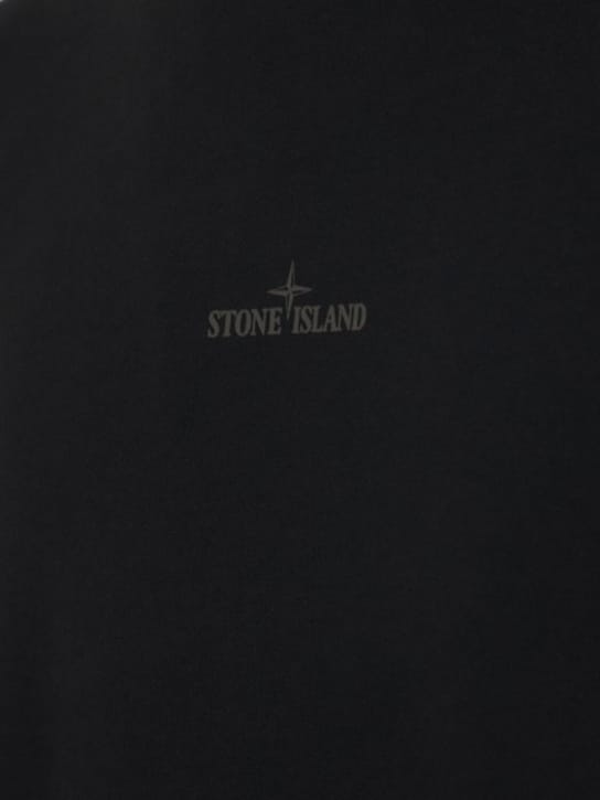 Stone Island: Felpa in cotone con stampa posteriore