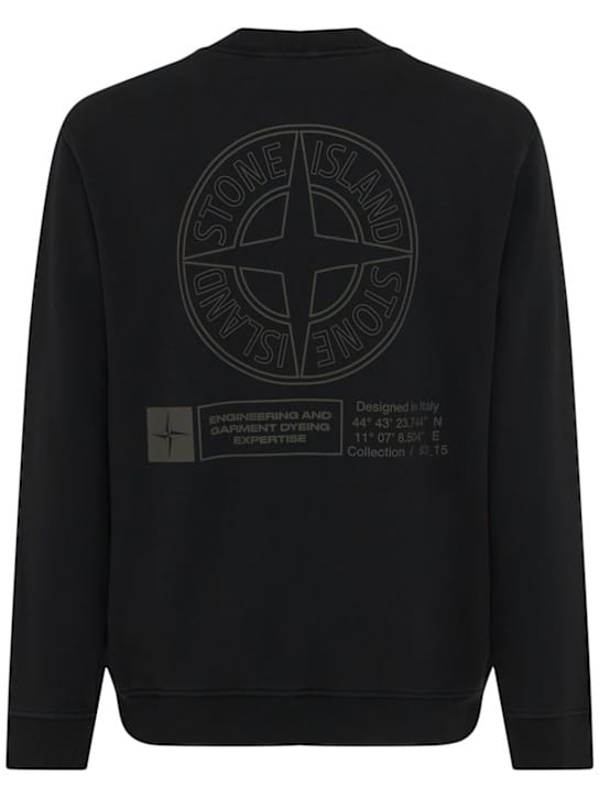 Stone Island: Felpa in cotone con stampa posteriore
