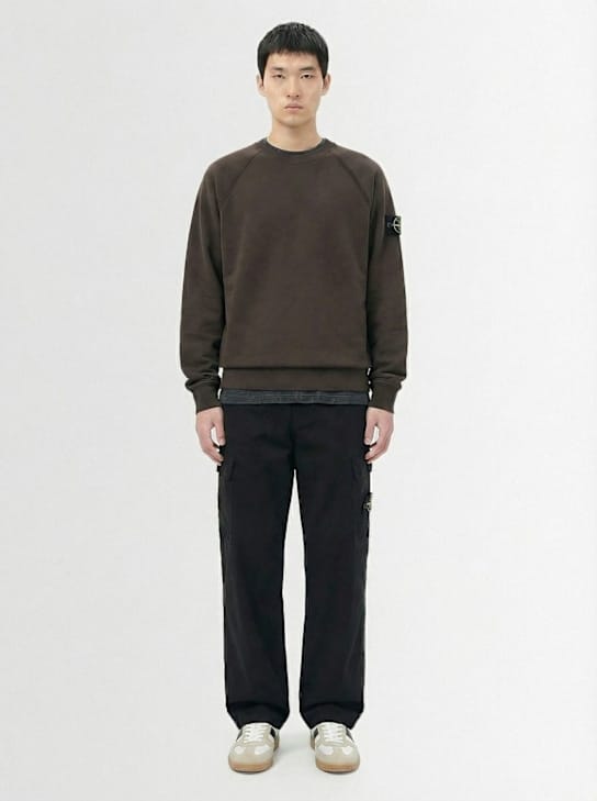 Stone Island - 圆领拉链卫衣，带有插肩袖