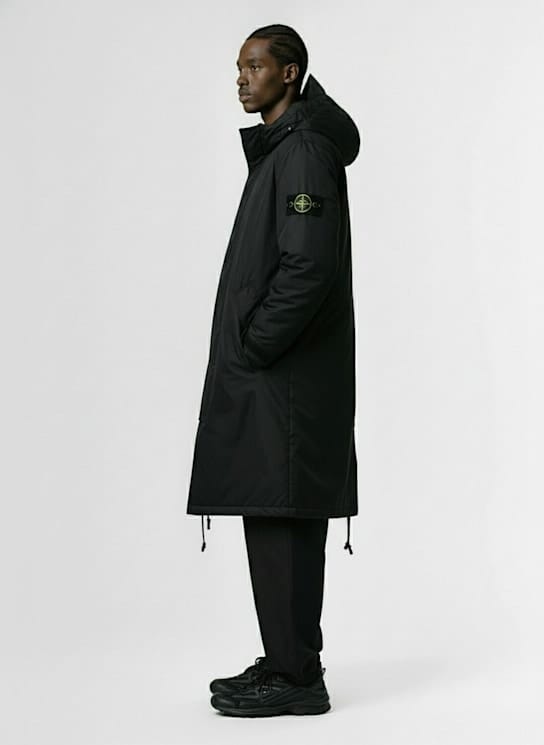 Stone Island: Parka in nylon con cappuccio