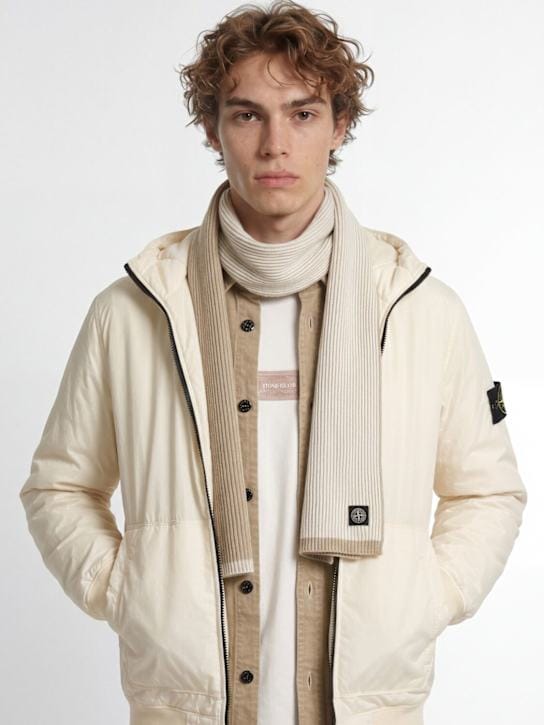 Stone Island - 带条纹边的矩形围巾