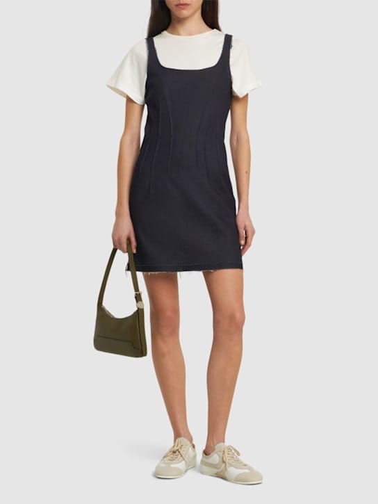 Marni: Stretch denim mini dress with darts