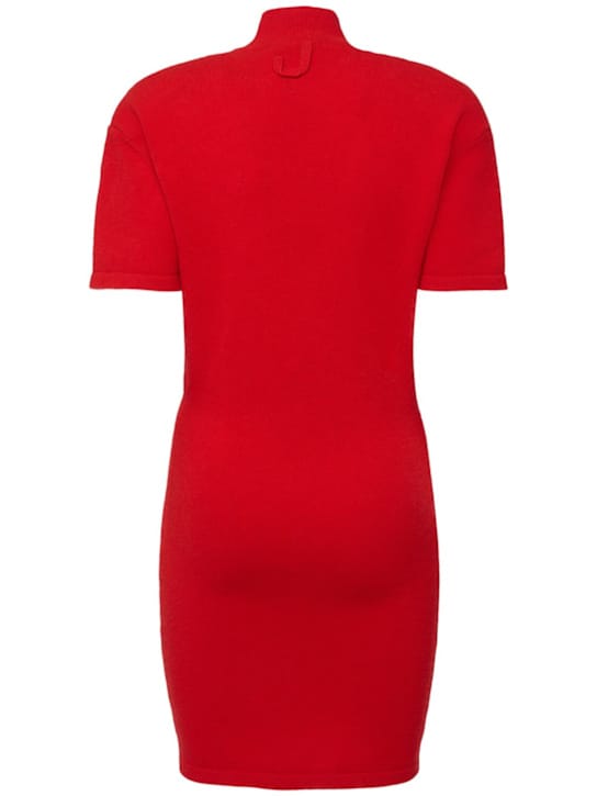 Jacquemus: Strickminikleid aus Wolle mit Stehkragen