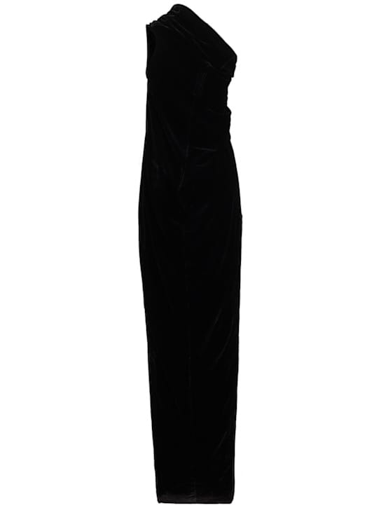 Rick Owens: Abito lungo monospalla in velluto