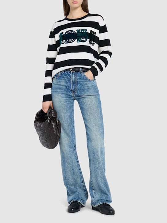 Max Mara - 带刺绣细节的条纹毛衣