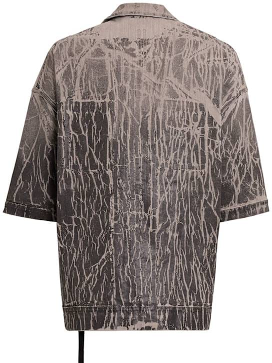 Rick Owens DRKSHDW - 黑色箔纸巨型汤米衬衫