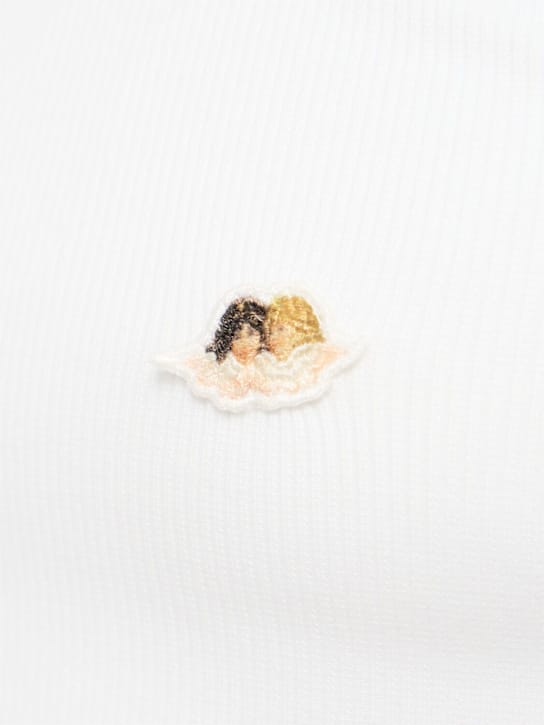 FIORUCCI: Sleeveless T-shirt with embroidered detail