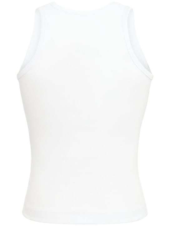 FIORUCCI: Sleeveless T-shirt with embroidered detail