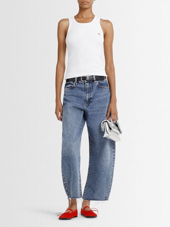 FIORUCCI: Sleeveless T-shirt with embroidered detail