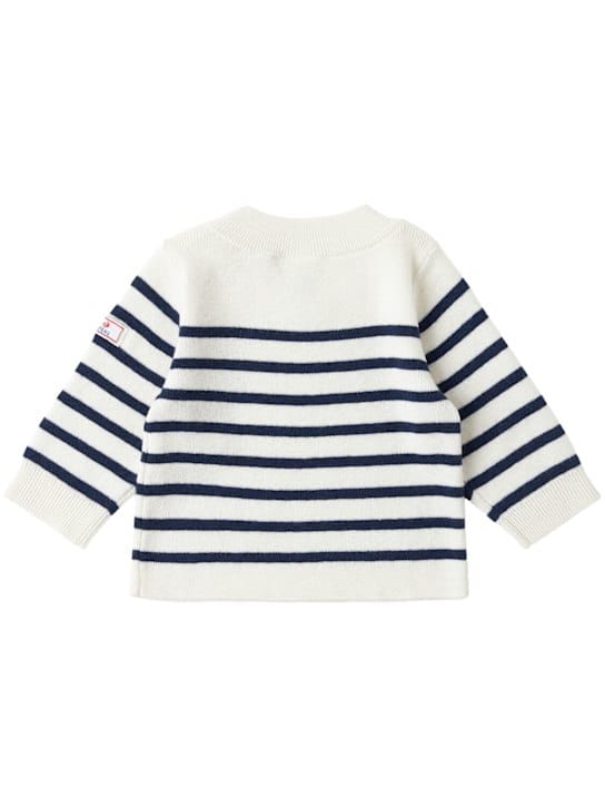 Petit Bateau: Gestreifter Pullover aus Wolle und Baumwolle