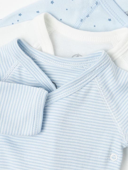 Petit Bateau - 三件印花棉质连体衣套装