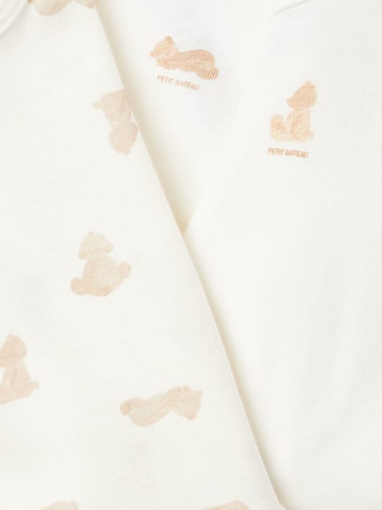 Petit Bateau - 三件印花棉质连体衣套装
