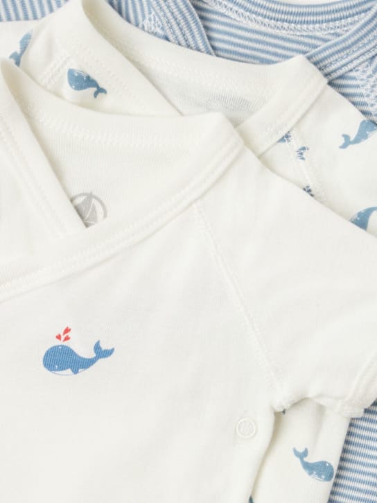 Petit Bateau - 3件印花棉质连体衣套装