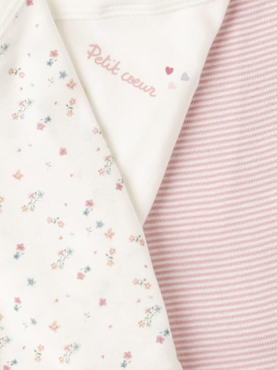 Petit Bateau: 三件印花棉质连体衣套装