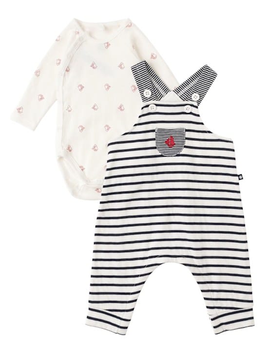 Petit Bateau - 棉质连体衣和小背心