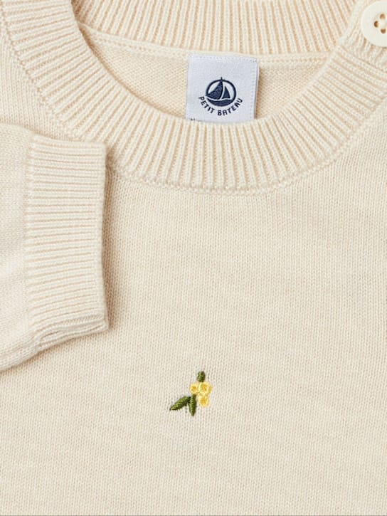 Petit Bateau: 绣花羊毛和棉混纺毛衣