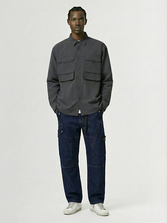 Stone Island - 宽松裤子带应用细节