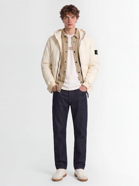 Stone Island: 高腰直筒牛仔裤