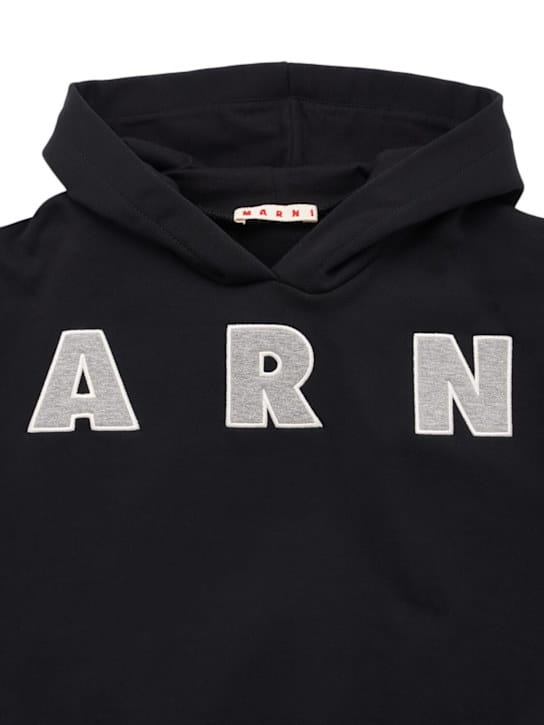 Marni Junior - 带有标志和帽子的棉质卫衣