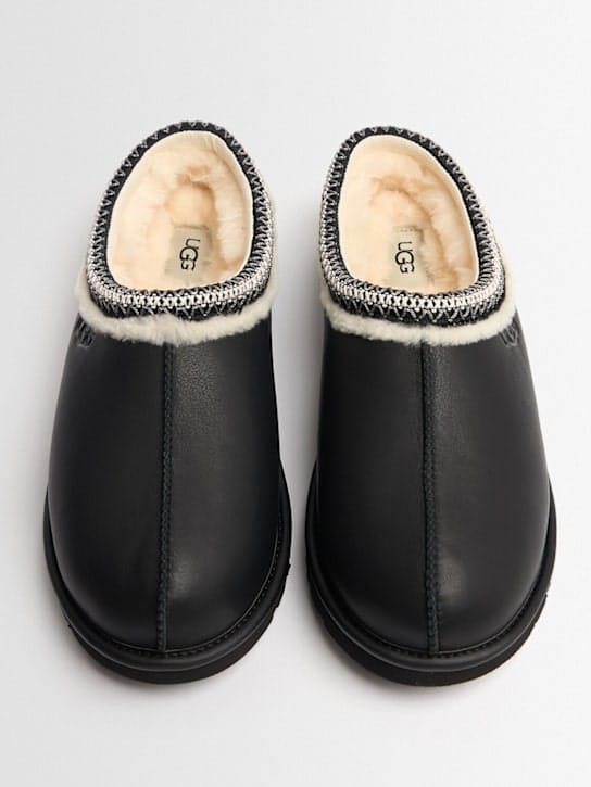 Ugg: 黑色皮革泰斯曼拖鞋