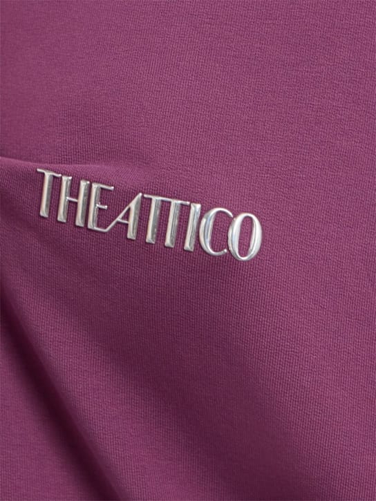 The Attico: Ruched cotton jersey mini dress