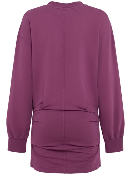 The Attico: Ruched cotton jersey mini dress