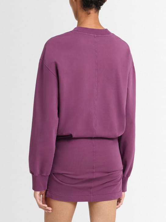 The Attico: Ruched cotton jersey mini dress