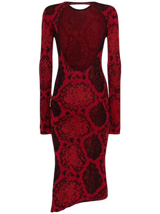 The Attico: Draped midi dress with buckle
