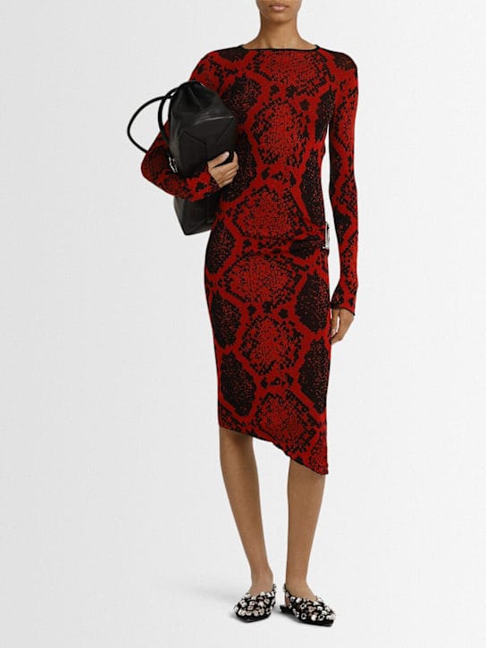 The Attico: Draped midi dress with buckle