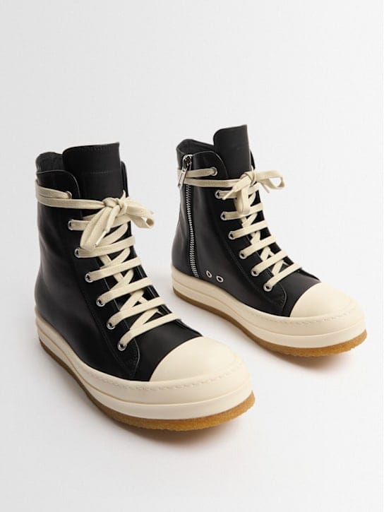 Rick Owens - Rick Owens 爬行皮革运动鞋 20毫米