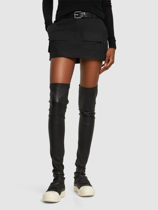 Rick Owens - 对比尖头的及膝靴