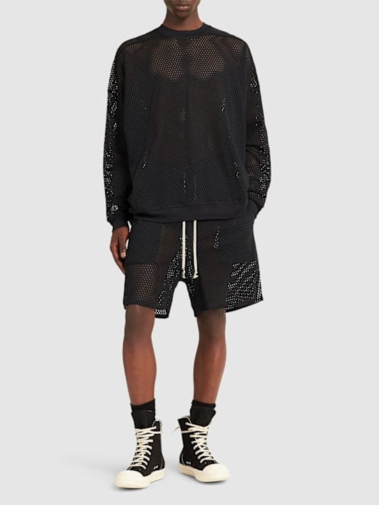 Rick Owens - 带网眼细节的圆领卫衣