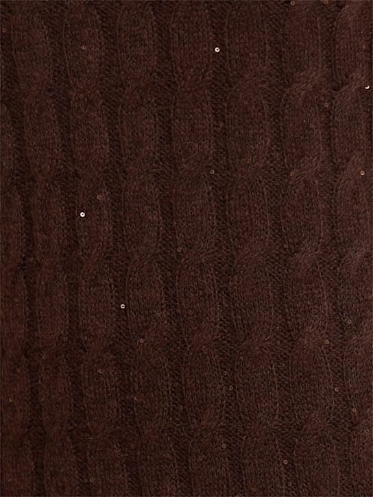 Brunello Cucinelli: Cable-knit mohair-blend midi dress