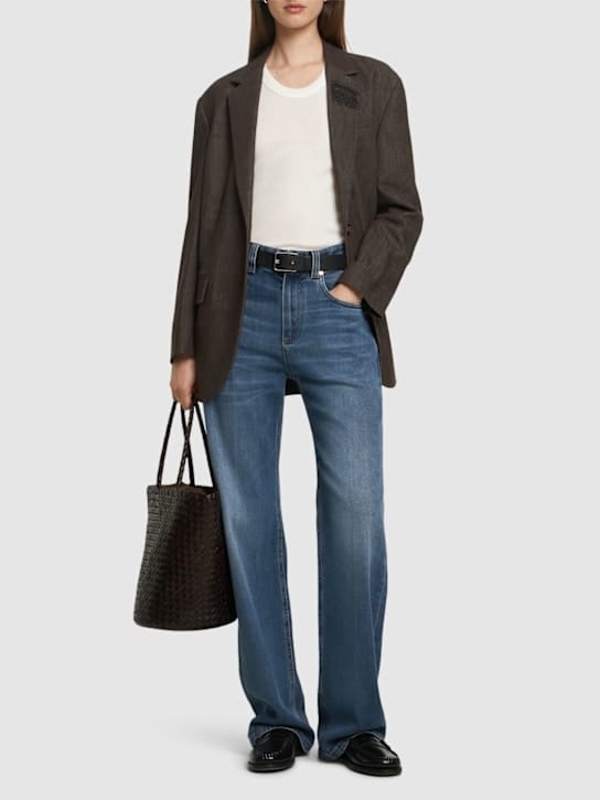 Brunello Cucinelli - 高腰宽腿牛仔裤