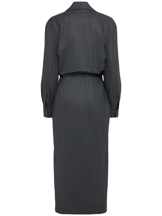 Brunello Cucinelli: Virgin wool midi wrap dress