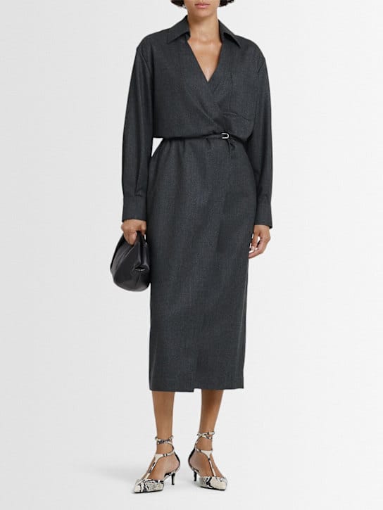 Brunello Cucinelli: Virgin wool midi wrap dress