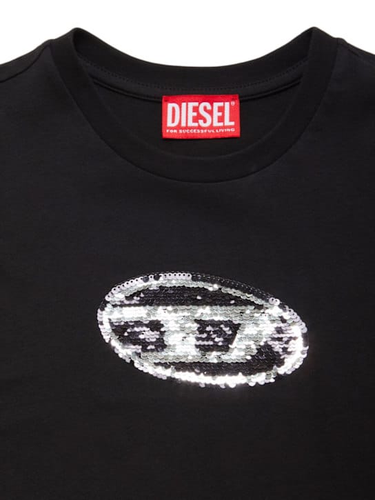 Diesel Kids - 装饰性棉质平纹T恤