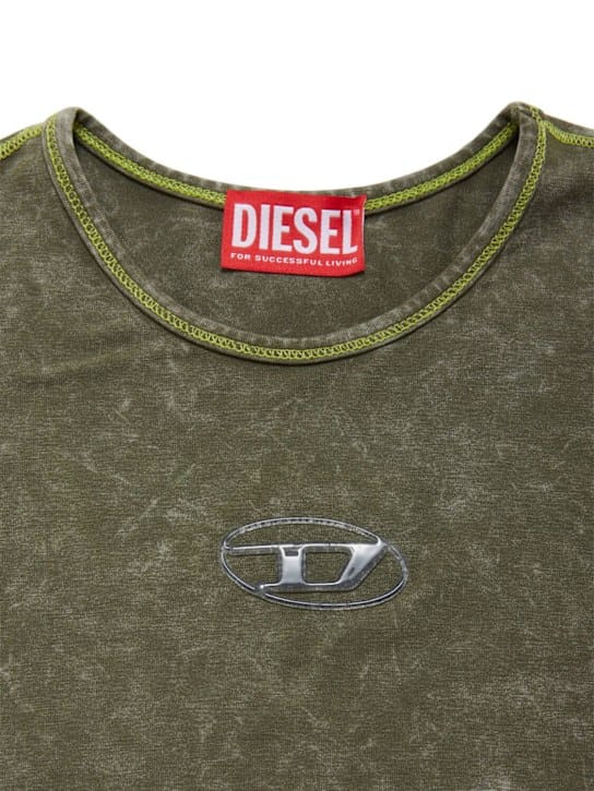 Diesel Kids: 棉质针织T恤衫，带logo