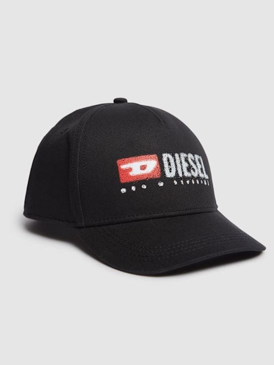 Diesel Kids - 带logo的棉质画布棒球帽