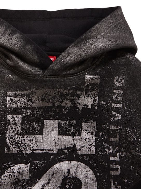 Diesel Kids - 带logo的棉质卫衣连帽衫