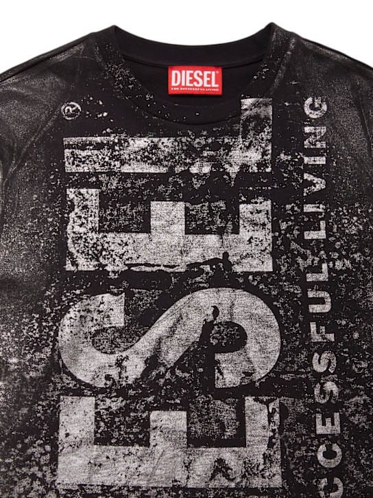 Diesel Kids - 印有标志的棉质T恤